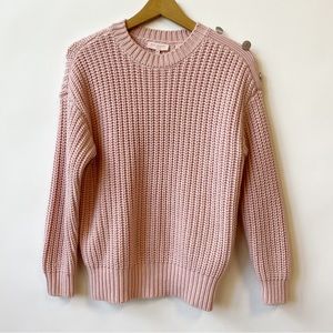 Ted Baker Whtnee Button Sleeve Cable Knit Jumper Sweater Pink Women's Size 0 XXS